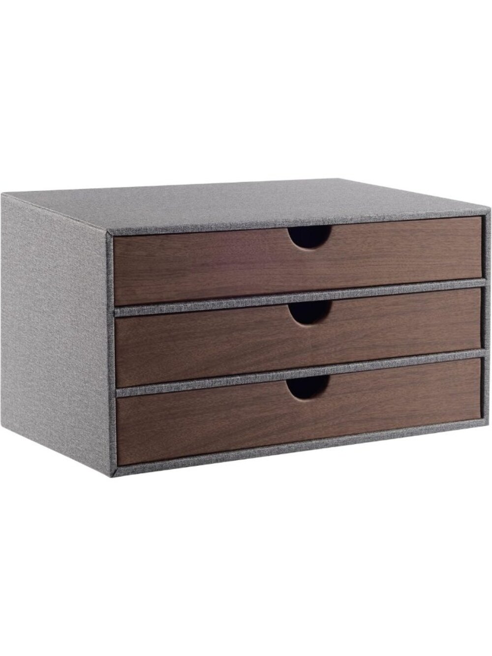 Stylish Faux Leather Desk Organizer with 3 Drawers - Stackable Filing Storage